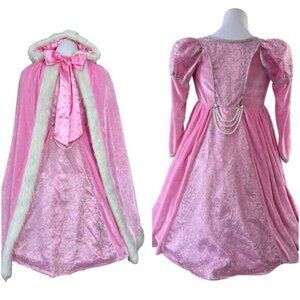Deluxe Princess Dress Hooded Cape & Gloves Halloween Costume Cosplay 6X Large